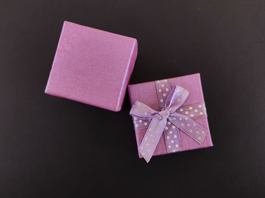Elegant black rigid gift box with gold lettering